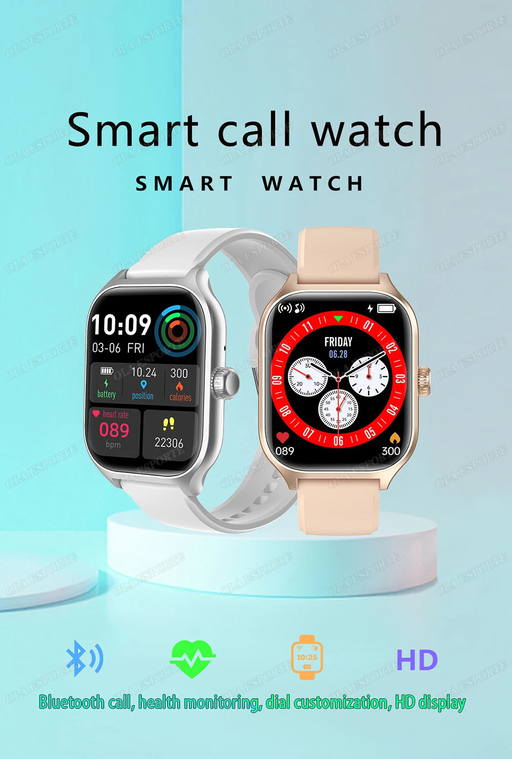 Smart Watch 2.01” HD Display – Bluetooth Call 
