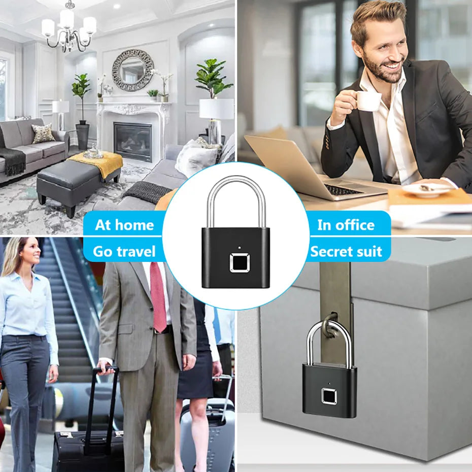 Fingerprint Padlock – USB Rechargeable Waterproof