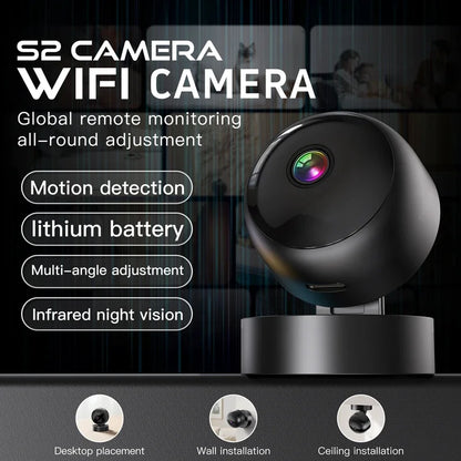 Smart 360° 4K Security Camera WiFi Wireless Indoor Outdoor Surveillance Motion Detection Night Vision Monitor System for Home