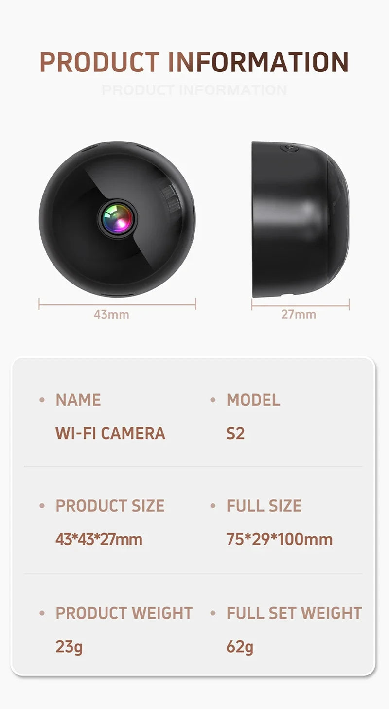 Smart 360° 4K Security Camera WiFi Wireless Indoor Outdoor Surveillance Motion Detection Night Vision Monitor System for Home