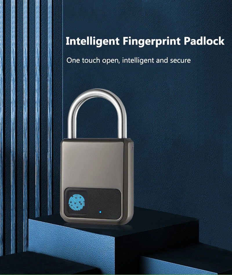 Fingerprint Padlock Waterproof Smart Keyless Security Locker Fingerprint Lock Anti-Theft USB Charge For Bike Gym Locker Luggage