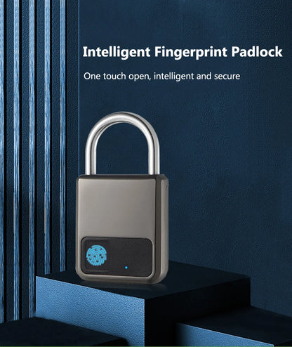 Fingerprint Padlock Waterproof Smart Keyless Security Locker Fingerprint Lock Anti-Theft USB Charge For Bike Gym Locker Luggage