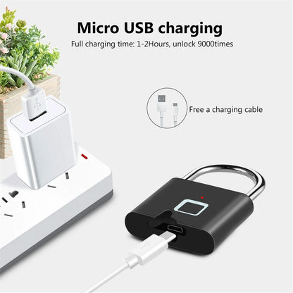 Fingerprint Padlock – USB Rechargeable Waterproof 