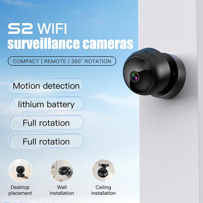 Smart 360° 4K Security Camera WiFi Wireless Indoor Outdoor Surveillance Motion Detection Night Vision Monitor System for Home